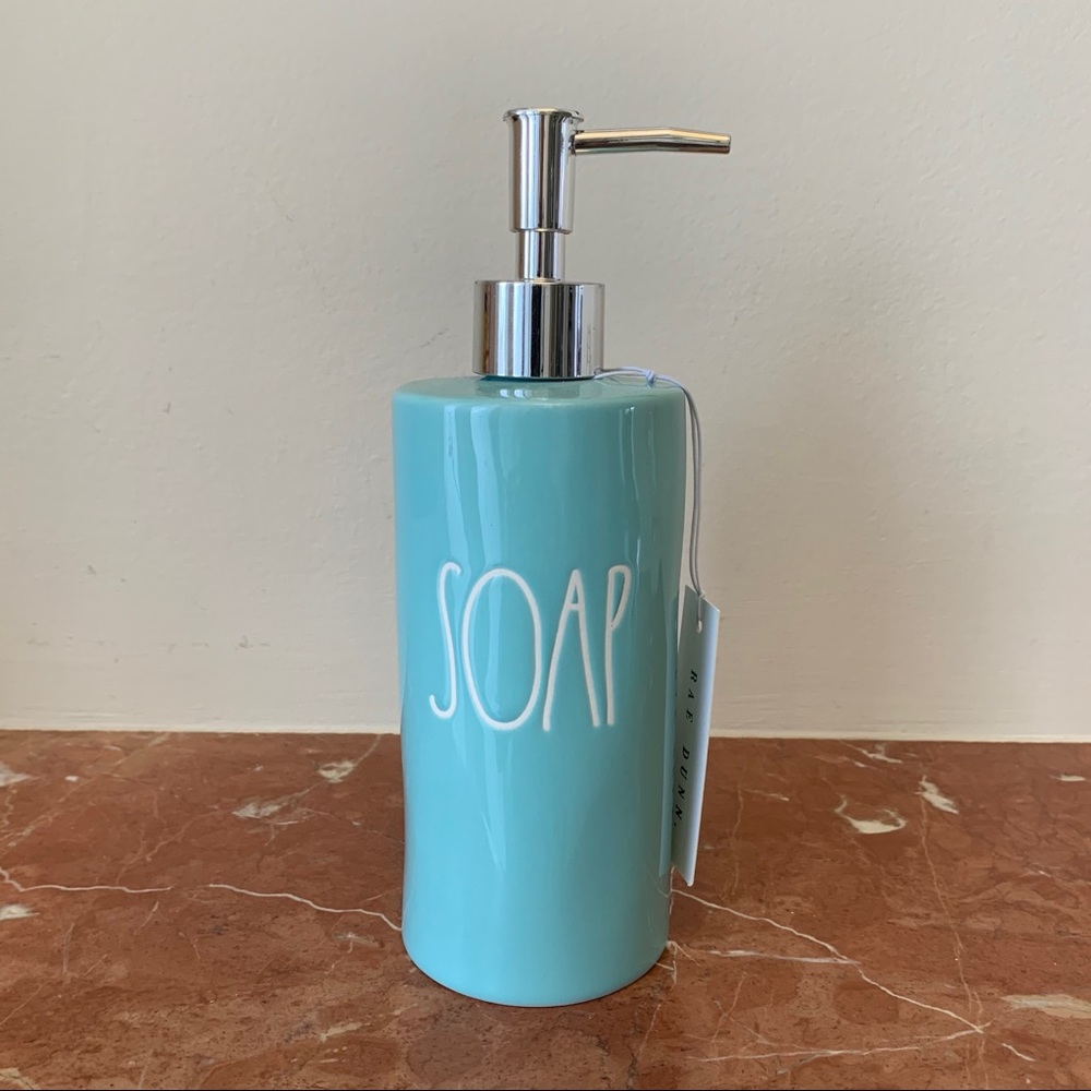 Rae Dunn Tiffany Blue Turquoise Soap Dispenser